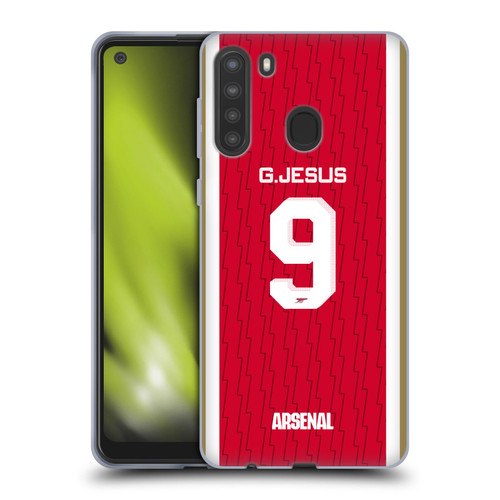 Arsenal FC 2023/24 Players Home Kit Gabriel Jesus Soft Gel Case for Samsung Galaxy A21 (2020)