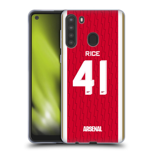 Arsenal FC 2023/24 Players Home Kit Declan Rice Soft Gel Case for Samsung Galaxy A21 (2020)