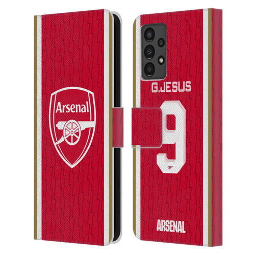 Arsenal FC 2023/24 Players Home Kit Gabriel Jesus Leather Book Wallet Case Cover For Samsung Galaxy A13 (2022)