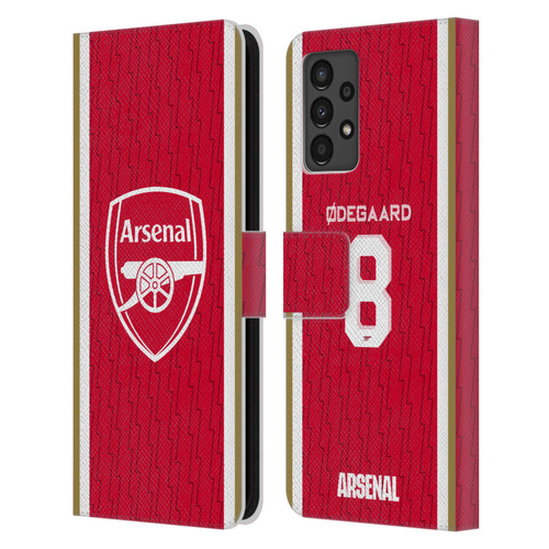 Arsenal FC 2023/24 Players Home Kit Martin Ødegaard Leather Book Wallet Case Cover For Samsung Galaxy A13 (2022)