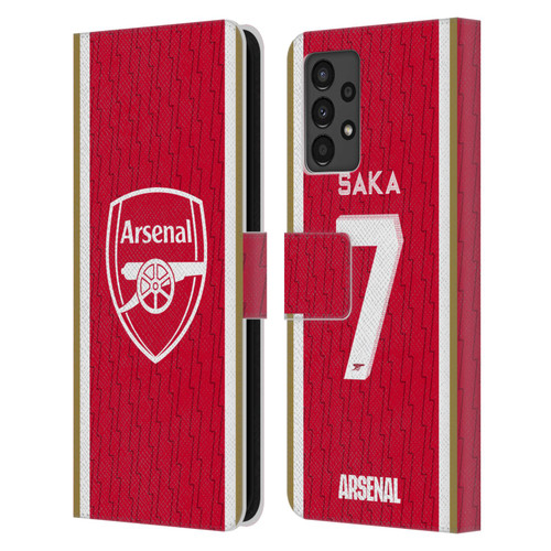 Arsenal FC 2023/24 Players Home Kit Bukayo Saka Leather Book Wallet Case Cover For Samsung Galaxy A13 (2022)
