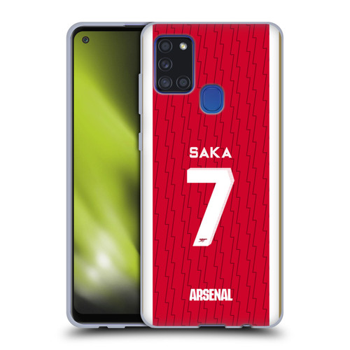 Arsenal FC 2023/24 Players Home Kit Bukayo Saka Soft Gel Case for Samsung Galaxy A21s (2020)