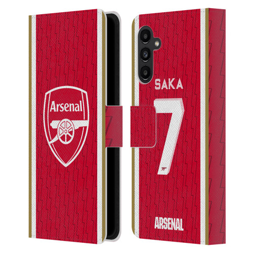 Arsenal FC 2023/24 Players Home Kit Bukayo Saka Leather Book Wallet Case Cover For Samsung Galaxy A13 5G (2021)
