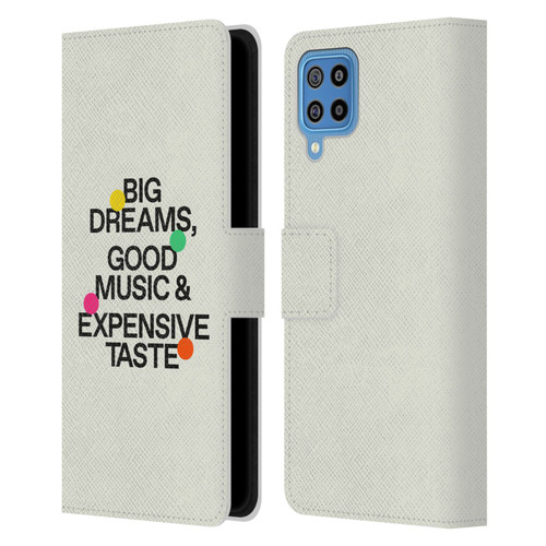 Ayeyokp Pop Big Dreams, Good Music Leather Book Wallet Case Cover For Samsung Galaxy F22 (2021)