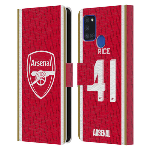 Arsenal FC 2023/24 Players Home Kit Declan Rice Leather Book Wallet Case Cover For Samsung Galaxy A21s (2020)