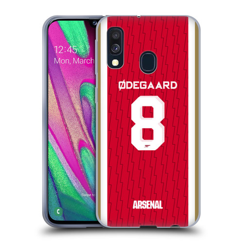 Arsenal FC 2023/24 Players Home Kit Martin Ødegaard Soft Gel Case for Samsung Galaxy A40 (2019)