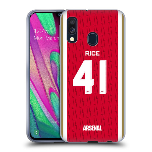 Arsenal FC 2023/24 Players Home Kit Declan Rice Soft Gel Case for Samsung Galaxy A40 (2019)