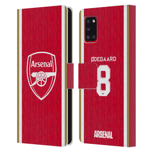 Arsenal FC 2023/24 Players Home Kit Martin Ødegaard Leather Book Wallet Case Cover For Samsung Galaxy A31 (2020)