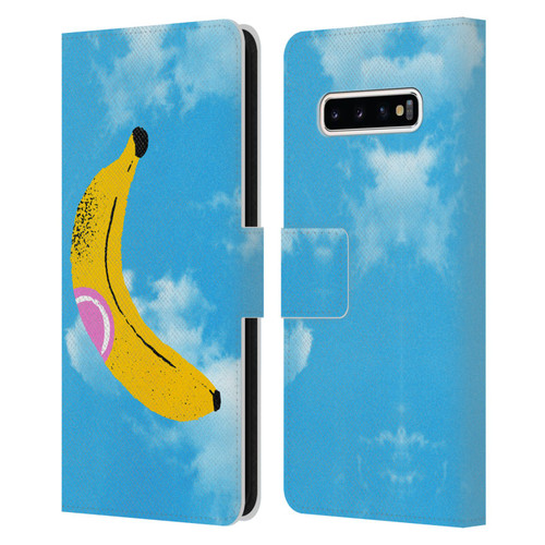 Ayeyokp Pop Banana Pop Art Sky Leather Book Wallet Case Cover For Samsung Galaxy S10+ / S10 Plus