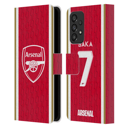 Arsenal FC 2023/24 Players Home Kit Bukayo Saka Leather Book Wallet Case Cover For Samsung Galaxy A33 5G (2022)