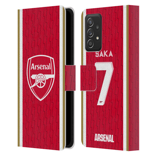 Arsenal FC 2023/24 Players Home Kit Bukayo Saka Leather Book Wallet Case Cover For Samsung Galaxy A52 / A52s / 5G (2021)