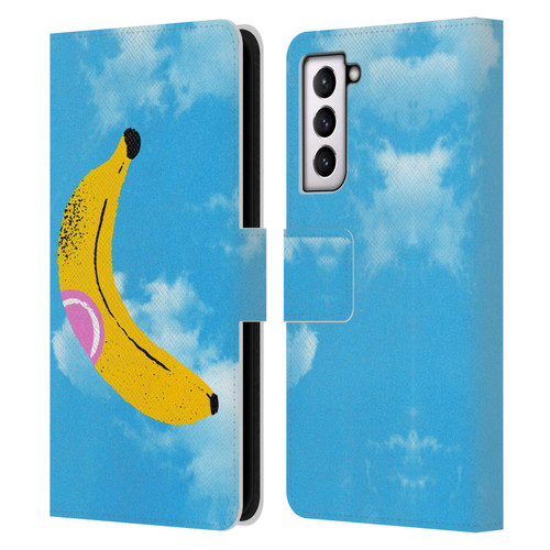 Ayeyokp Pop Banana Pop Art Sky Leather Book Wallet Case Cover For Samsung Galaxy S21 5G