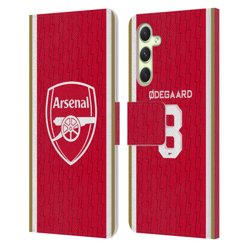 Arsenal FC 2023/24 Players Home Kit Martin Ødegaard Leather Book Wallet Case Cover For Samsung Galaxy A54 5G