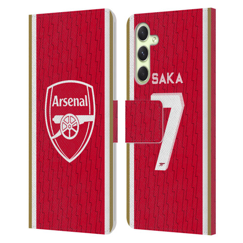 Arsenal FC 2023/24 Players Home Kit Bukayo Saka Leather Book Wallet Case Cover For Samsung Galaxy A54 5G