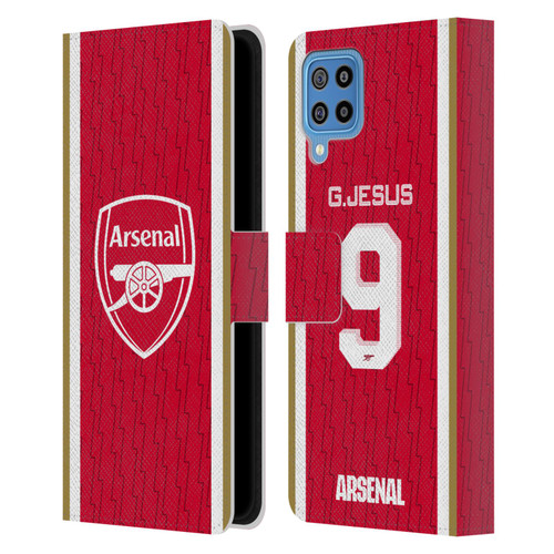Arsenal FC 2023/24 Players Home Kit Gabriel Jesus Leather Book Wallet Case Cover For Samsung Galaxy F22 (2021)