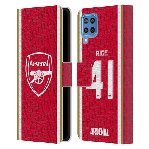 Arsenal FC 2023/24 Players Home Kit Declan Rice Leather Book Wallet Case Cover For Samsung Galaxy F22 (2021)