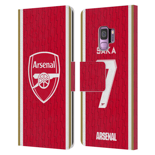 Arsenal FC 2023/24 Players Home Kit Bukayo Saka Leather Book Wallet Case Cover For Samsung Galaxy S9