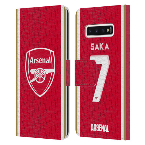 Arsenal FC 2023/24 Players Home Kit Bukayo Saka Leather Book Wallet Case Cover For Samsung Galaxy S10
