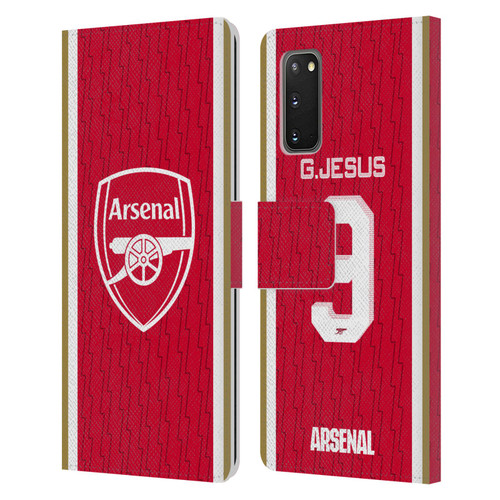 Arsenal FC 2023/24 Players Home Kit Gabriel Jesus Leather Book Wallet Case Cover For Samsung Galaxy S20 / S20 5G