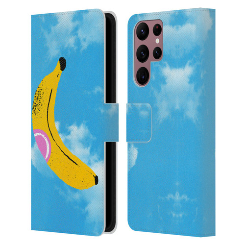 Ayeyokp Pop Banana Pop Art Sky Leather Book Wallet Case Cover For Samsung Galaxy S22 Ultra 5G