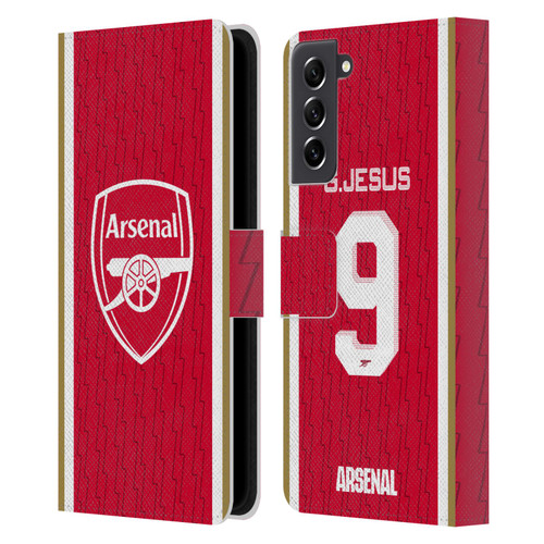 Arsenal FC 2023/24 Players Home Kit Gabriel Jesus Leather Book Wallet Case Cover For Samsung Galaxy S21 FE 5G