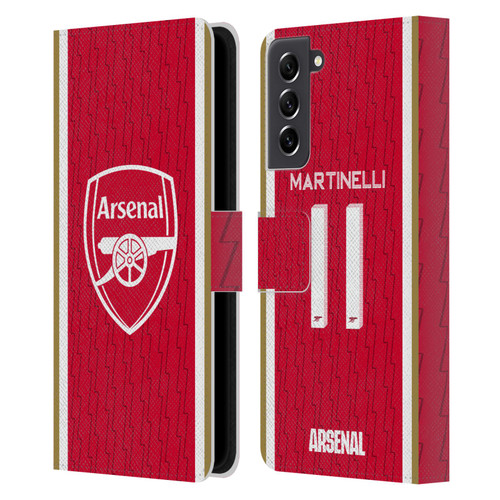 Arsenal FC 2023/24 Players Home Kit Gabriel Leather Book Wallet Case Cover For Samsung Galaxy S21 FE 5G