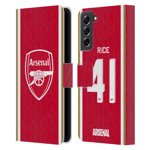 Arsenal FC 2023/24 Players Home Kit Declan Rice Leather Book Wallet Case Cover For Samsung Galaxy S21 FE 5G