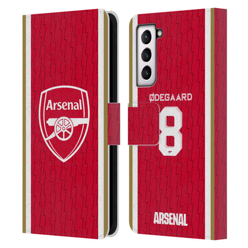 Arsenal FC 2023/24 Players Home Kit Martin Ødegaard Leather Book Wallet Case Cover For Samsung Galaxy S21 5G