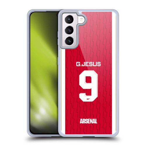 Arsenal FC 2023/24 Players Home Kit Gabriel Jesus Soft Gel Case for Samsung Galaxy S21+ 5G