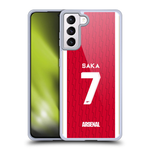 Arsenal FC 2023/24 Players Home Kit Bukayo Saka Soft Gel Case for Samsung Galaxy S21+ 5G