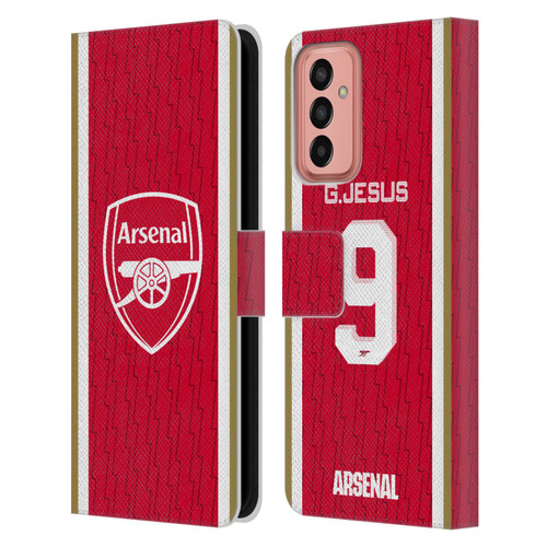 Arsenal FC 2023/24 Players Home Kit Gabriel Jesus Leather Book Wallet Case Cover For Samsung Galaxy M13 (2022)