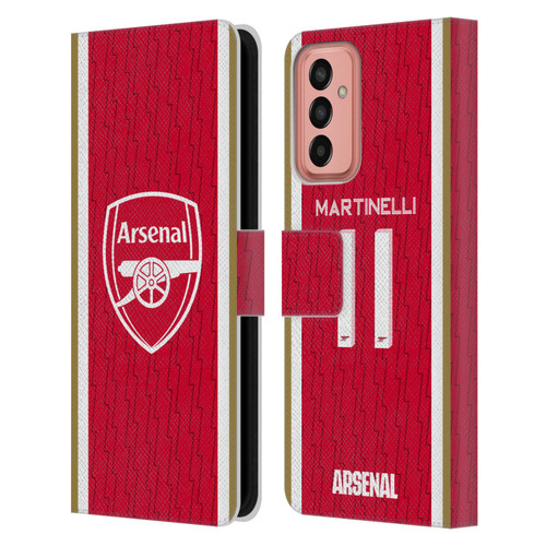 Arsenal FC 2023/24 Players Home Kit Gabriel Leather Book Wallet Case Cover For Samsung Galaxy M13 (2022)