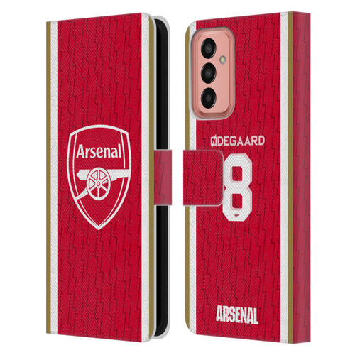 Arsenal FC 2023/24 Players Home Kit Martin Ødegaard Leather Book Wallet Case Cover For Samsung Galaxy M13 (2022)