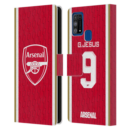 Arsenal FC 2023/24 Players Home Kit Gabriel Jesus Leather Book Wallet Case Cover For Samsung Galaxy M31 (2020)