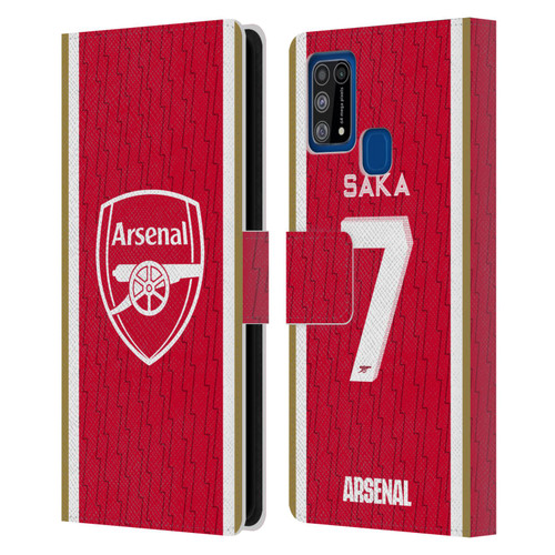 Arsenal FC 2023/24 Players Home Kit Bukayo Saka Leather Book Wallet Case Cover For Samsung Galaxy M31 (2020)