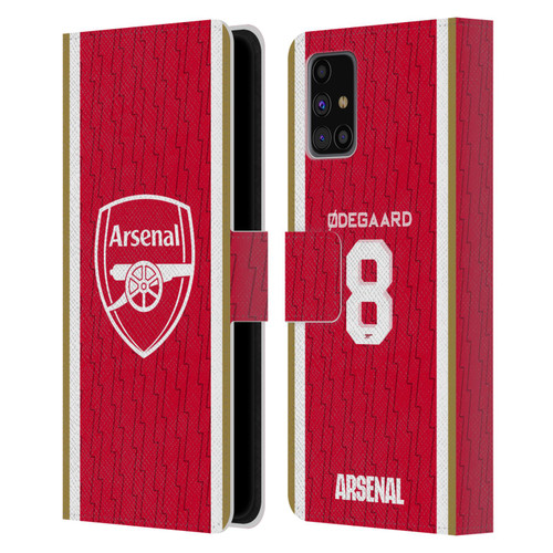 Arsenal FC 2023/24 Players Home Kit Martin Ødegaard Leather Book Wallet Case Cover For Samsung Galaxy M31s (2020)
