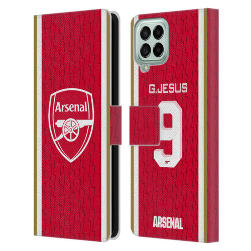 Arsenal FC 2023/24 Players Home Kit Gabriel Jesus Leather Book Wallet Case Cover For Samsung Galaxy M33 (2022)