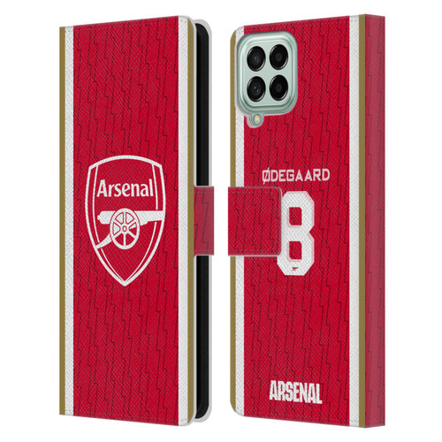 Arsenal FC 2023/24 Players Home Kit Martin Ødegaard Leather Book Wallet Case Cover For Samsung Galaxy M33 (2022)