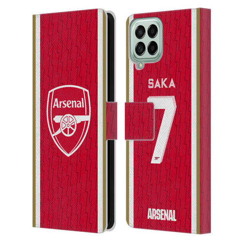 Arsenal FC 2023/24 Players Home Kit Bukayo Saka Leather Book Wallet Case Cover For Samsung Galaxy M53 (2022)