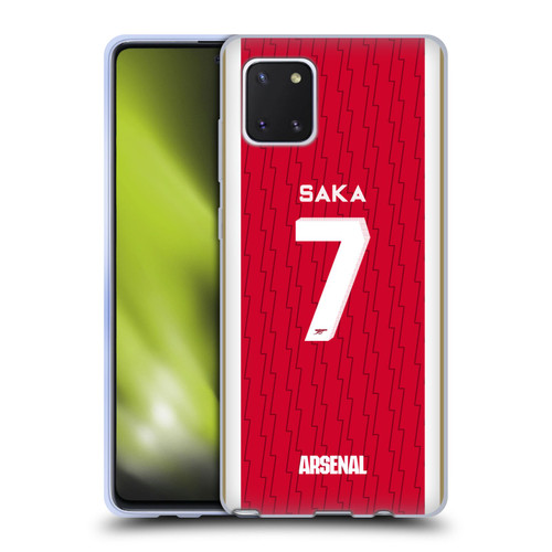 Arsenal FC 2023/24 Players Home Kit Bukayo Saka Soft Gel Case for Samsung Galaxy Note10 Lite