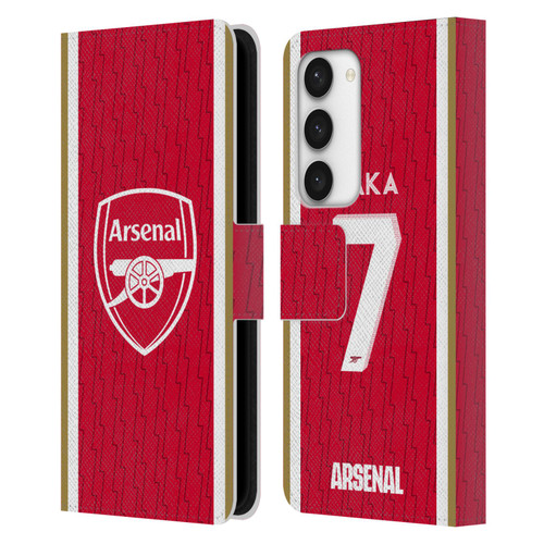 Arsenal FC 2023/24 Players Home Kit Bukayo Saka Leather Book Wallet Case Cover For Samsung Galaxy S23 5G