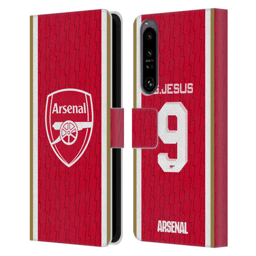 Arsenal FC 2023/24 Players Home Kit Gabriel Jesus Leather Book Wallet Case Cover For Sony Xperia 1 IV