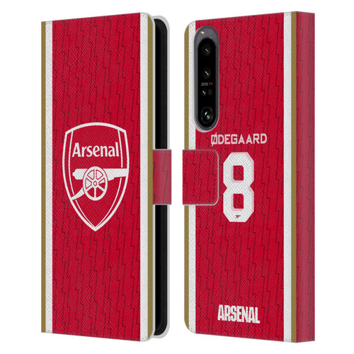Arsenal FC 2023/24 Players Home Kit Martin Ødegaard Leather Book Wallet Case Cover For Sony Xperia 1 IV