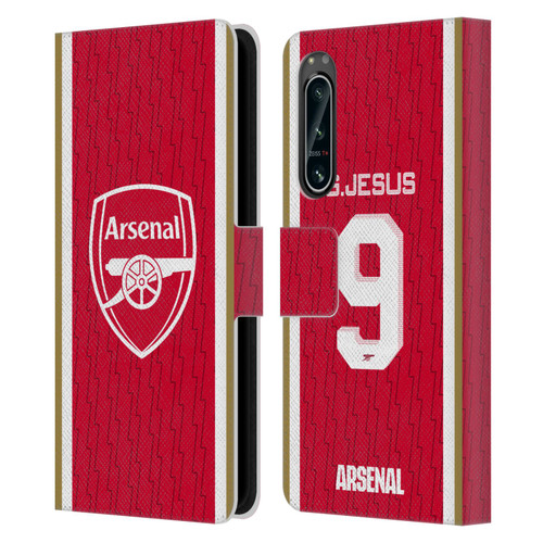 Arsenal FC 2023/24 Players Home Kit Gabriel Jesus Leather Book Wallet Case Cover For Sony Xperia 5 IV