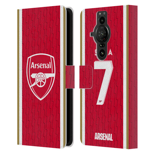 Arsenal FC 2023/24 Players Home Kit Bukayo Saka Leather Book Wallet Case Cover For Sony Xperia Pro-I