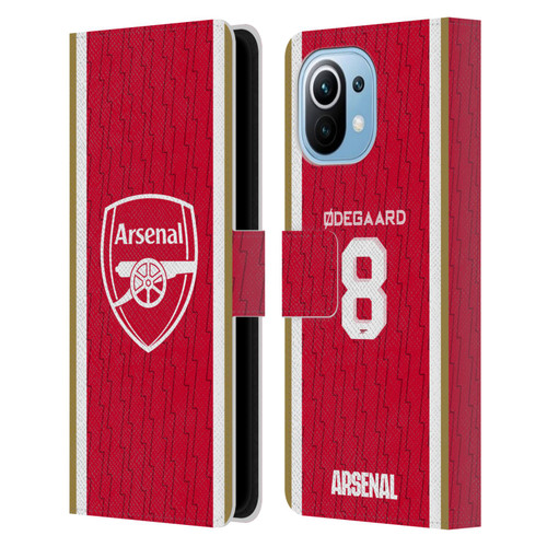 Arsenal FC 2023/24 Players Home Kit Martin Ødegaard Leather Book Wallet Case Cover For Xiaomi Mi 11