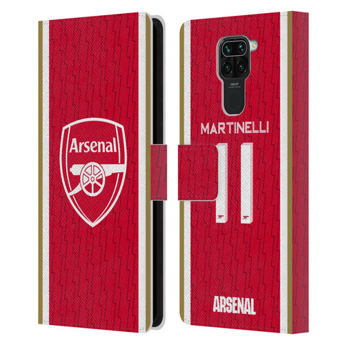 Arsenal FC 2023/24 Players Home Kit Gabriel Leather Book Wallet Case Cover For Xiaomi Redmi Note 9 / Redmi 10X 4G