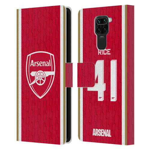 Arsenal FC 2023/24 Players Home Kit Declan Rice Leather Book Wallet Case Cover For Xiaomi Redmi Note 9 / Redmi 10X 4G