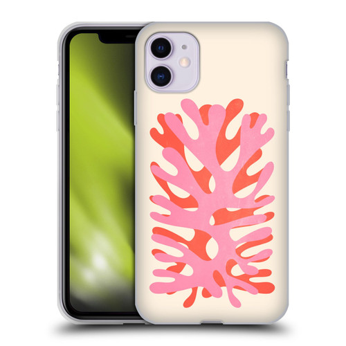 Ayeyokp Plant Pattern Two Coral Soft Gel Case for Apple iPhone 11