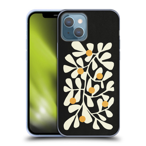 Ayeyokp Plant Pattern Summer Bloom Black Soft Gel Case for Apple iPhone 13